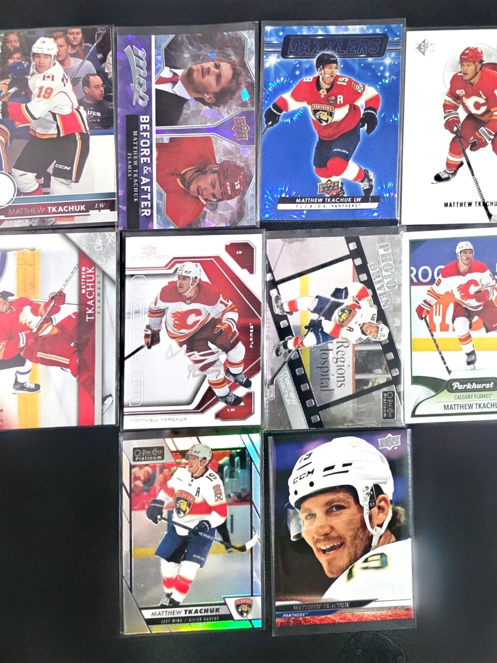 Matthew Tkachuk Hockey Card Lot (10) Dazzlers O-Pee-Chee Platinum MVP Inserts